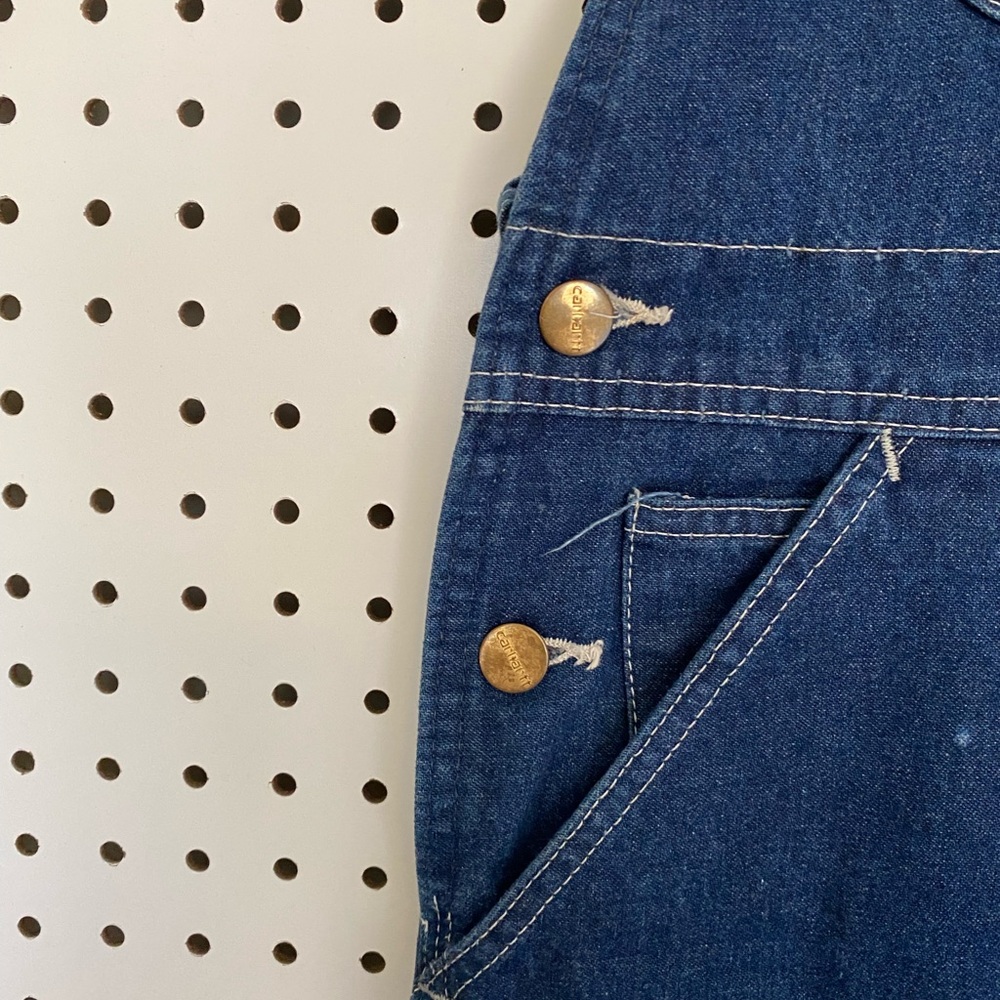 Carhartt Dark Blue Denim Women's Overalls - Picture 6 of 13